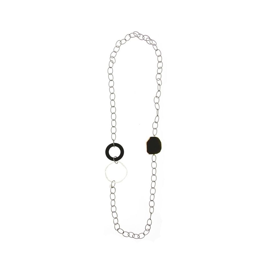 LONG NATURAL STONE LINK NECKLACE