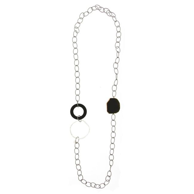 COLLAR LARGO ESLABONES PIEDRA NATURAL