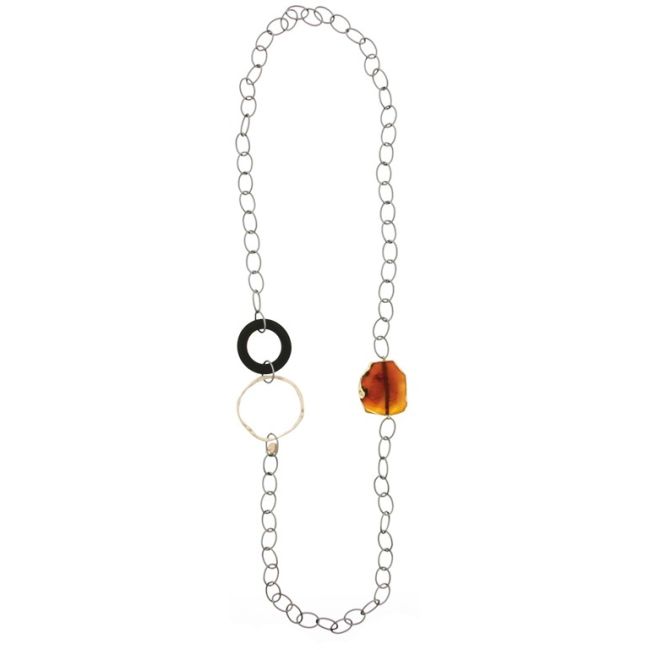 COLLAR LARGO ESLABONES PIEDRA NATURAL