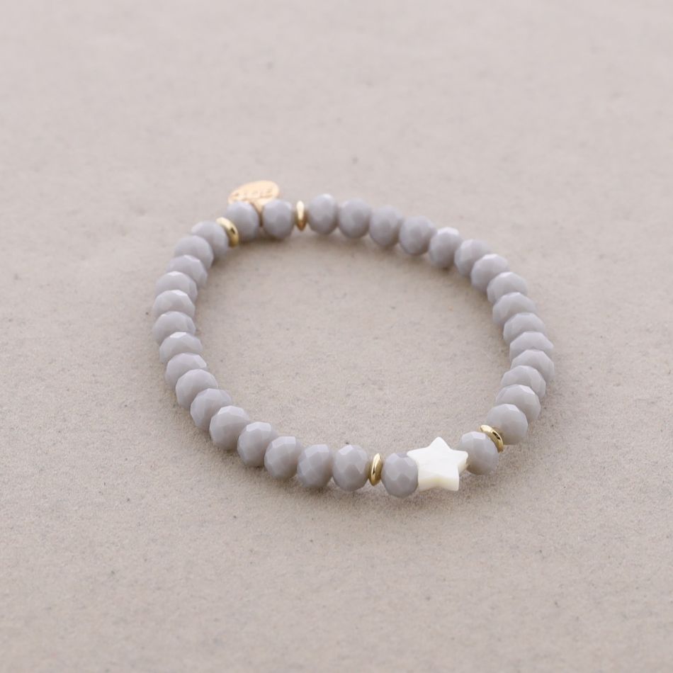 PULSERA ELÁSTICA CUENTAS ESTRELLA NÁCAR