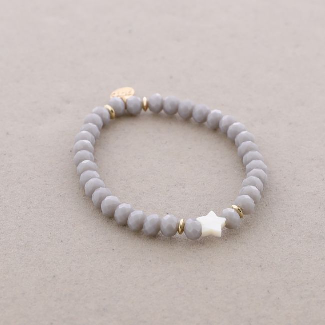 PULSERA ELÁSTICA CUENTAS ESTRELLA NÁCAR