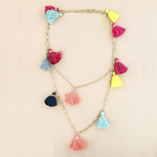 2M LONG NECKLACE WITH FRINGE CHAIN