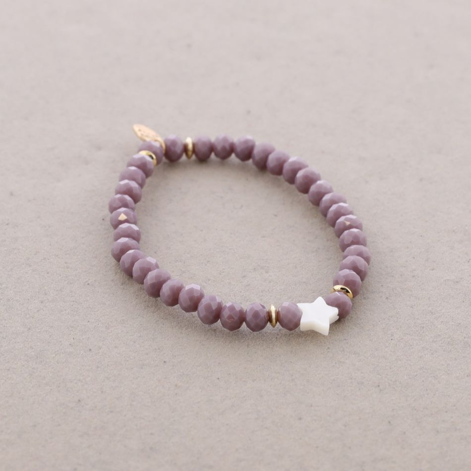 PULSERA ELÁSTICA CUENTAS ESTRELLA NÁCAR