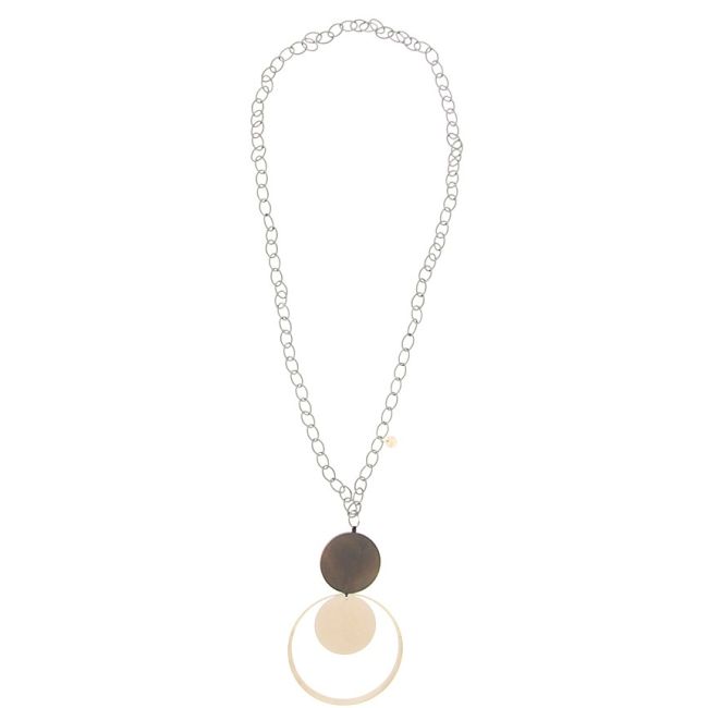 COLLAR LARGO COLGANTE MADERA METAL