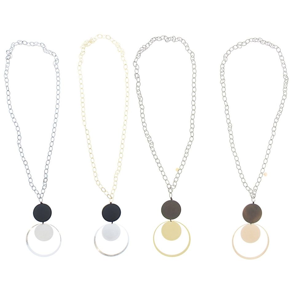 COLLAR LARGO COLGANTE MADERA METAL