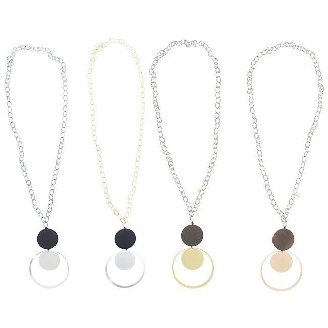 COLLAR LARGO COLGANTE MADERA METAL