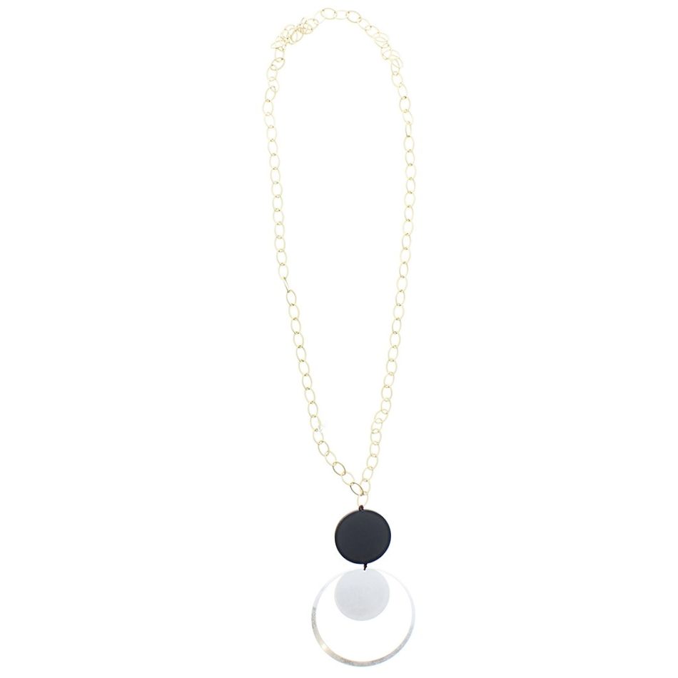 COLLAR LARGO COLGANTE MADERA METAL