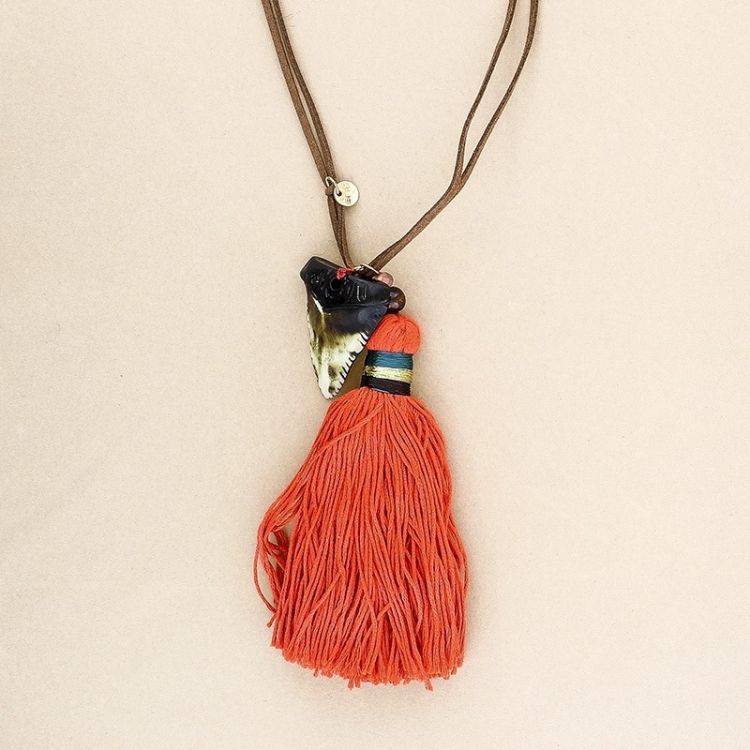 FRINGE RESIN PENDANT LONG NECKLACE 2