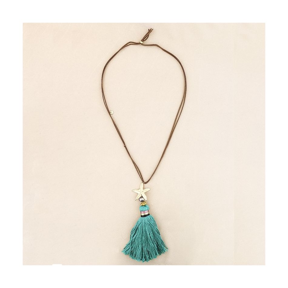 FRINGE STAR PENDANT LONG NECKLACE