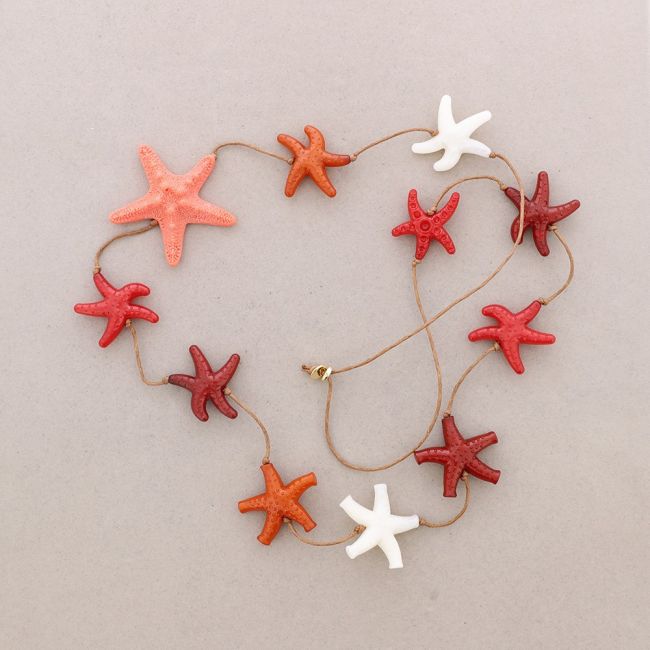 COLLAR LARGO ESTRELLAS DE MAR RESINA