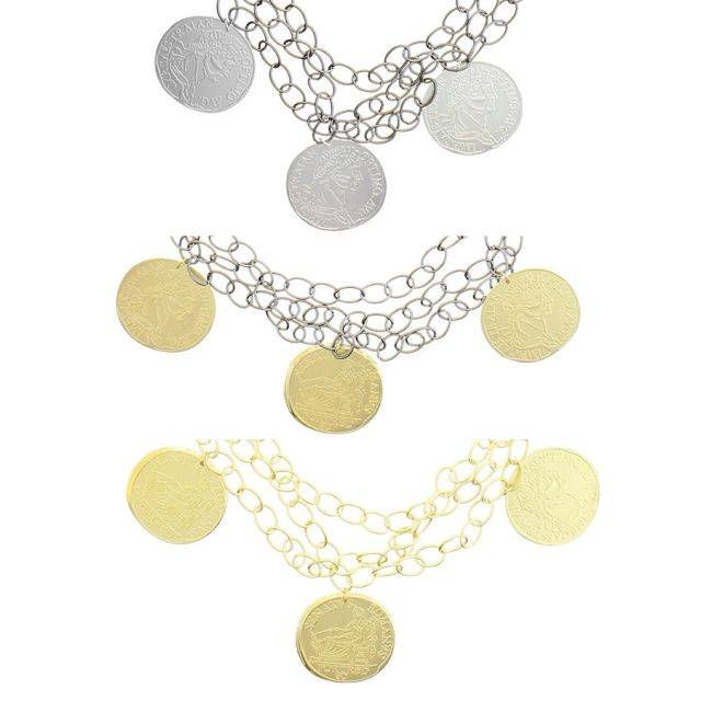 LONG MEDALLION CHAIN NECKLACE