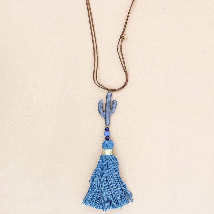 COLLAR LARGO COLGANTE CACTUS FLECO 2