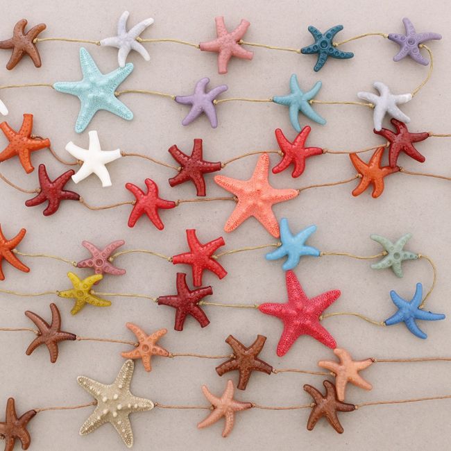 COLLAR LARGO ESTRELLAS DE MAR RESINA