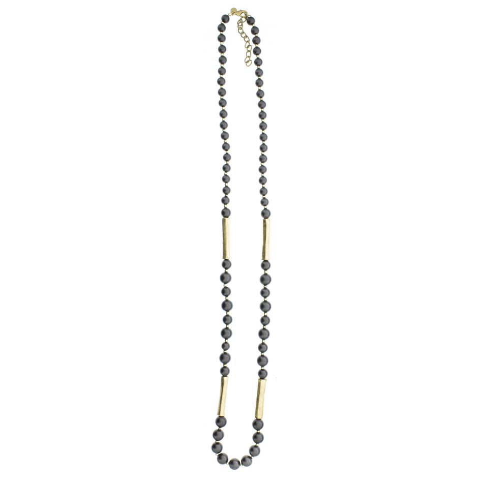 COLLAR LARGO BOLAS TUBOS METAL