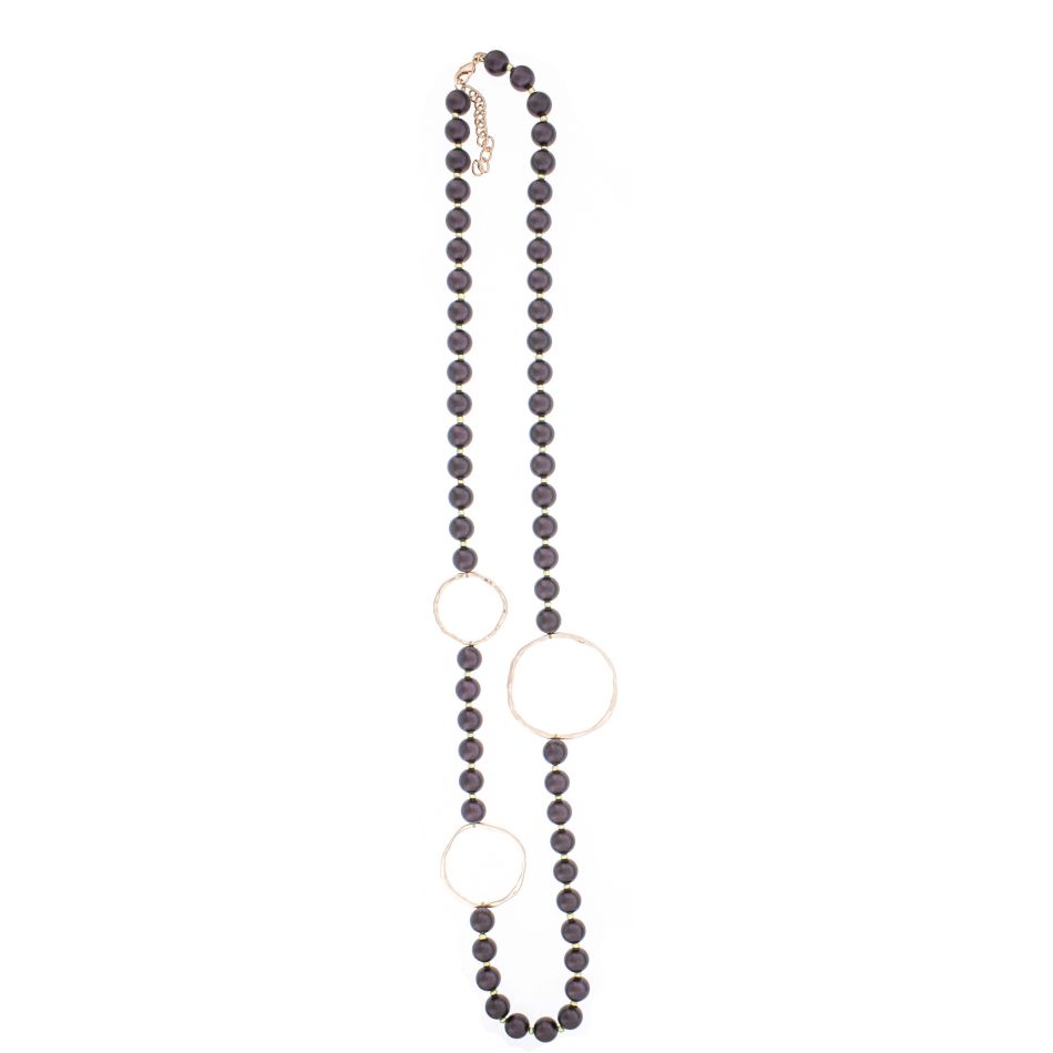 COLLAR LARGO BOLAS ESLABONES METAL