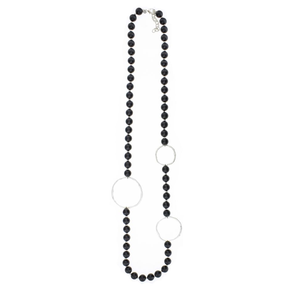 COLLAR LARGO BOLAS ESLABONES METAL