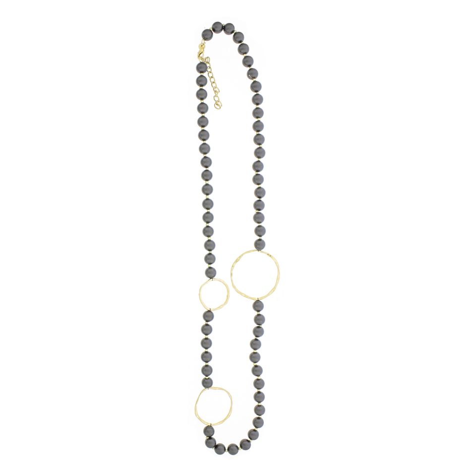 COLLAR LARGO BOLAS ESLABONES METAL