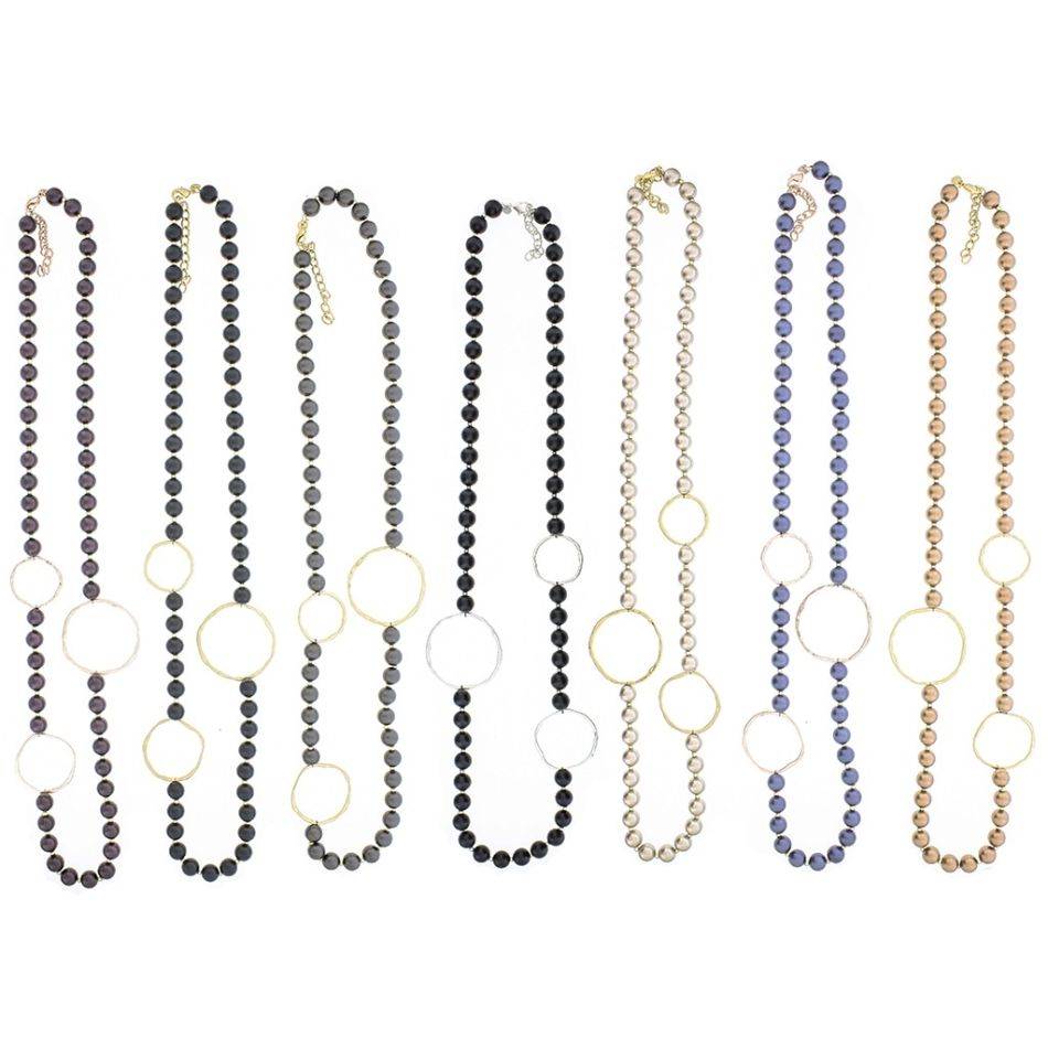 COLLAR LARGO BOLAS ESLABONES METAL