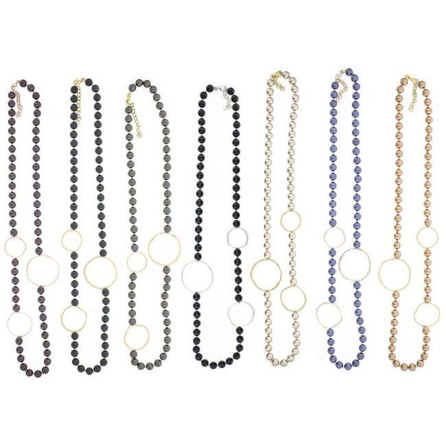 COLLAR LARGO BOLAS ESLABONES METAL
