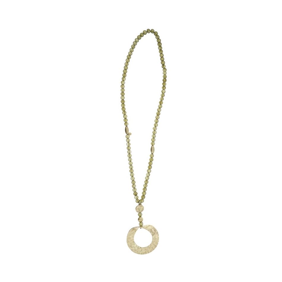 LONG METAL PENDANT BALLS NECKLACE