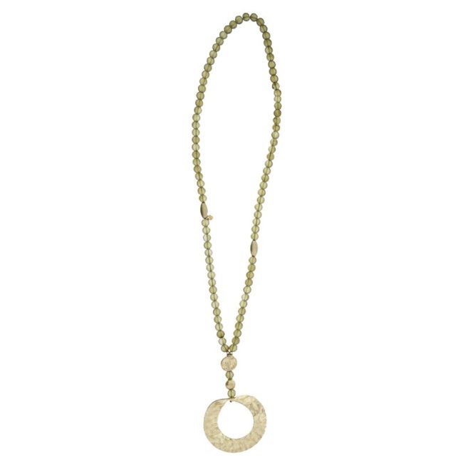 LONG METAL PENDANT BALLS NECKLACE