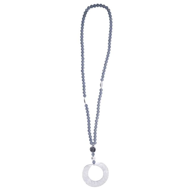 LONG METAL PENDANT BALLS NECKLACE