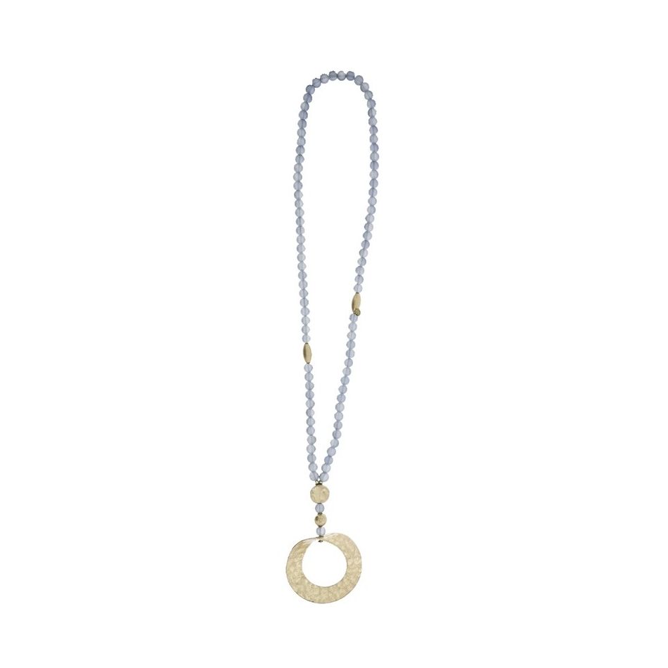 LONG METAL PENDANT BALLS NECKLACE