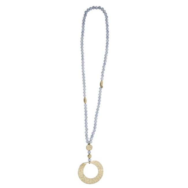 LONG METAL PENDANT BALLS NECKLACE