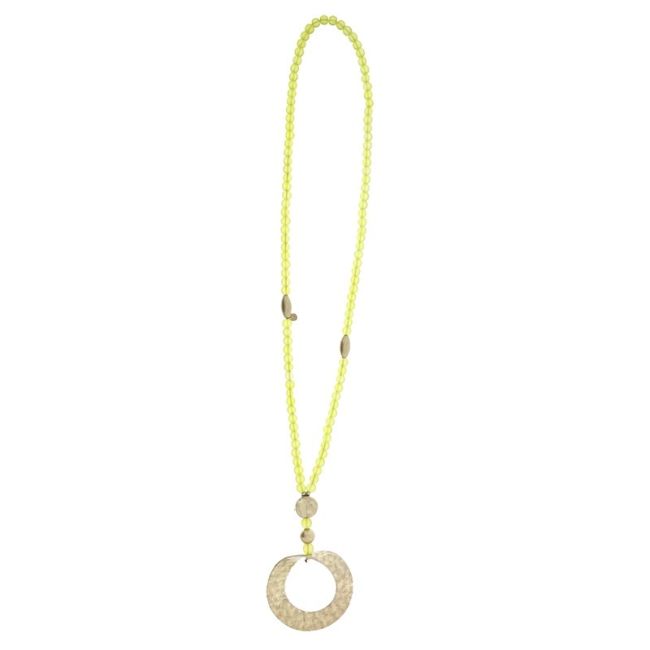 LONG METAL PENDANT BALLS NECKLACE