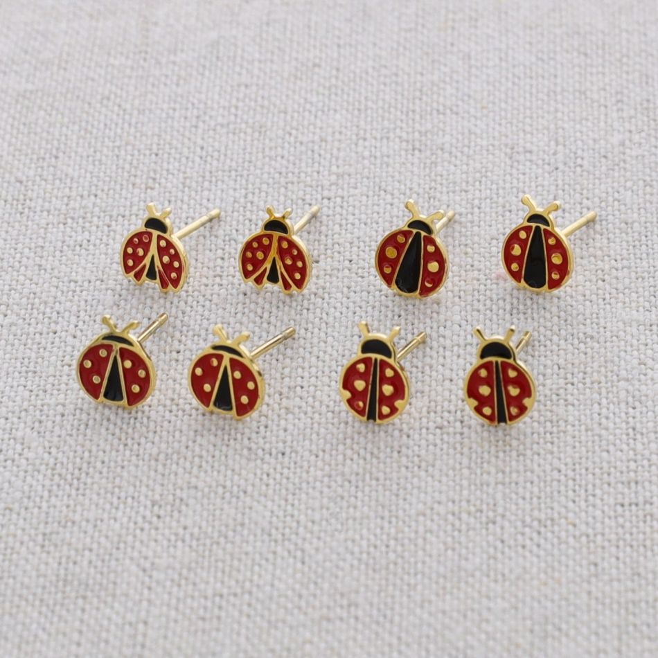PENDIENTES ACERO MARIQUITA ESMALTE