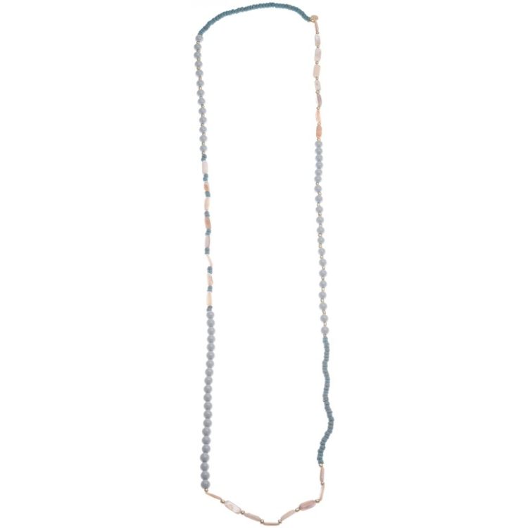 LONG NECKLACE WITH WOODEN STONE BEADS 1.2M 2