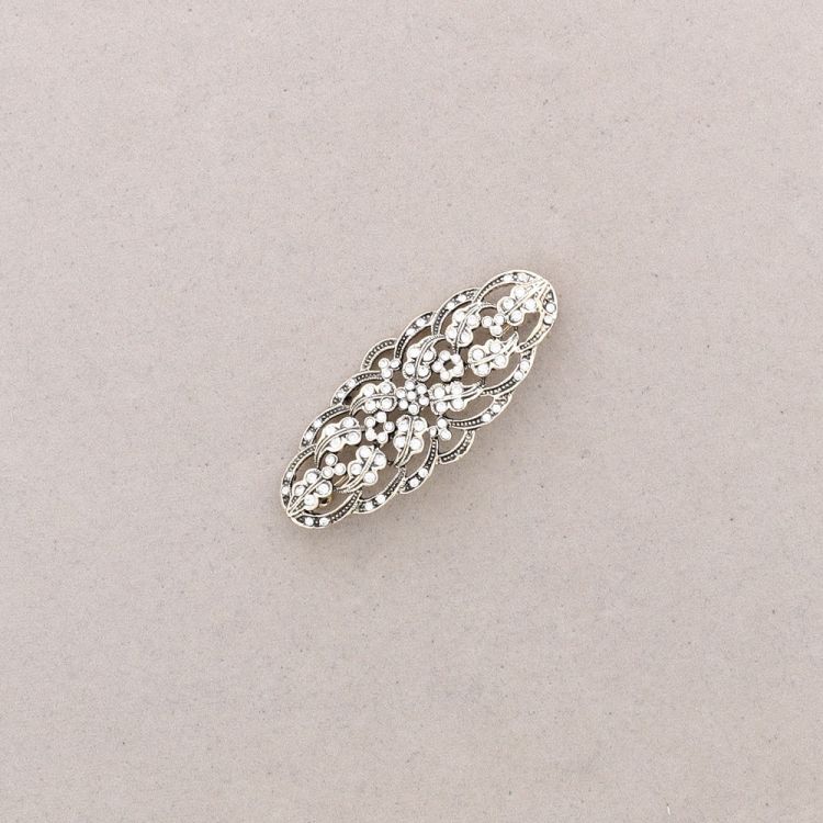 METAL CRYSTAL SADDLE BROOCH