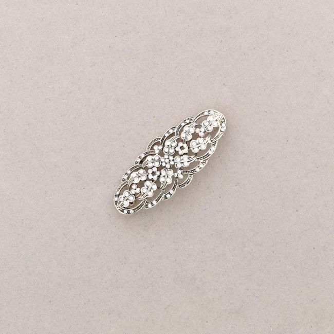 METAL CRYSTAL SADDLE BROOCH