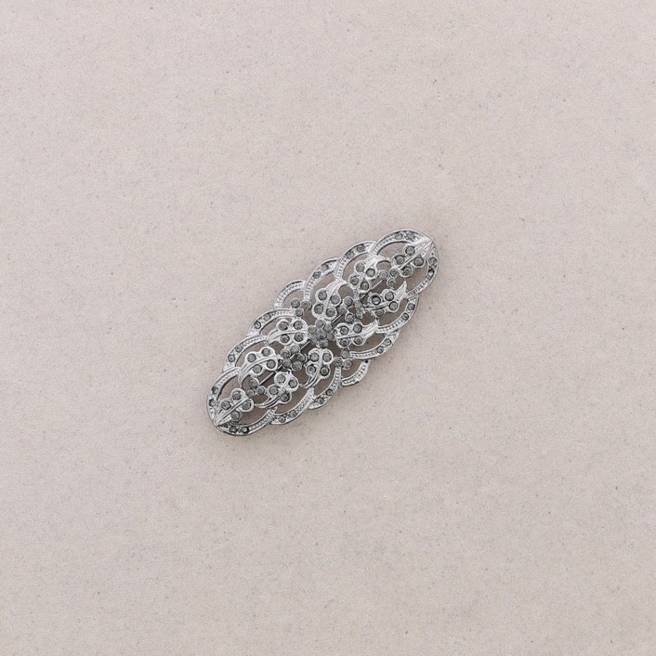 BROCHE MANTILLA METAL CRISTALES