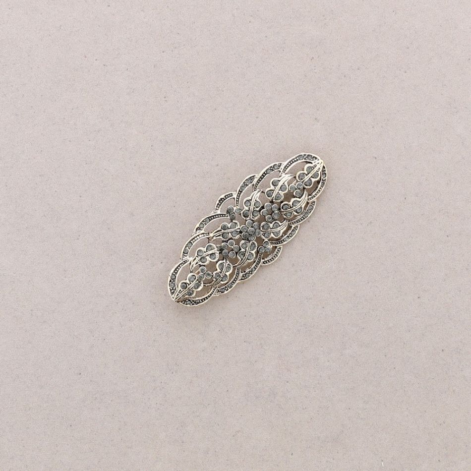 METAL CRYSTAL SADDLE BROOCH