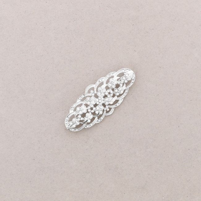 METAL CRYSTAL SADDLE BROOCH