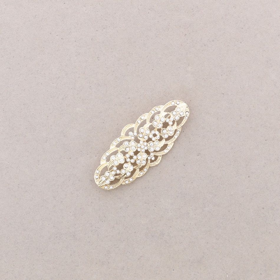 METAL CRYSTAL SADDLE BROOCH