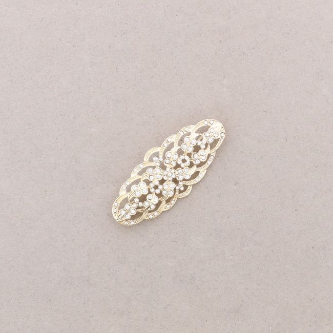 METAL CRYSTAL SADDLE BROOCH