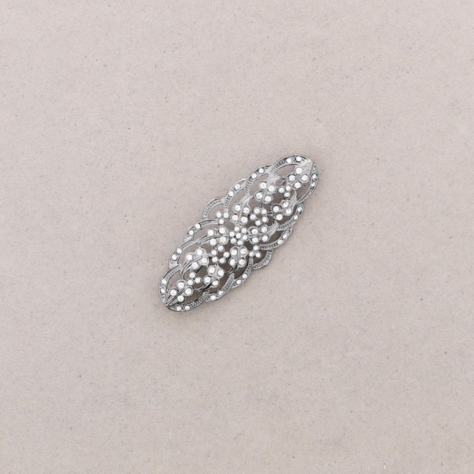 METAL CRYSTAL SADDLE BROOCH