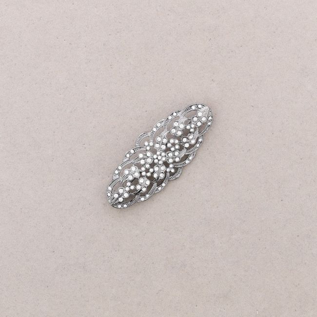 METAL CRYSTAL SADDLE BROOCH
