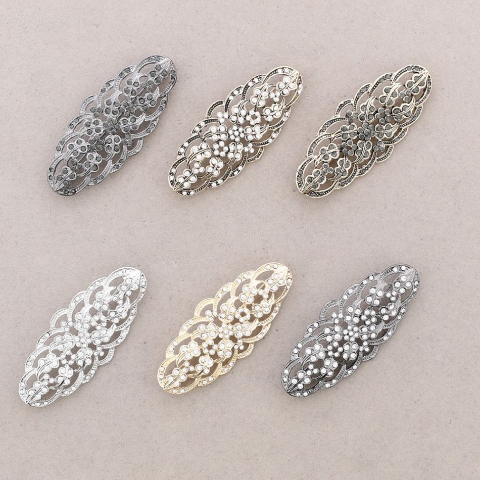 BROCHE MANTILLA METAL CRISTALES