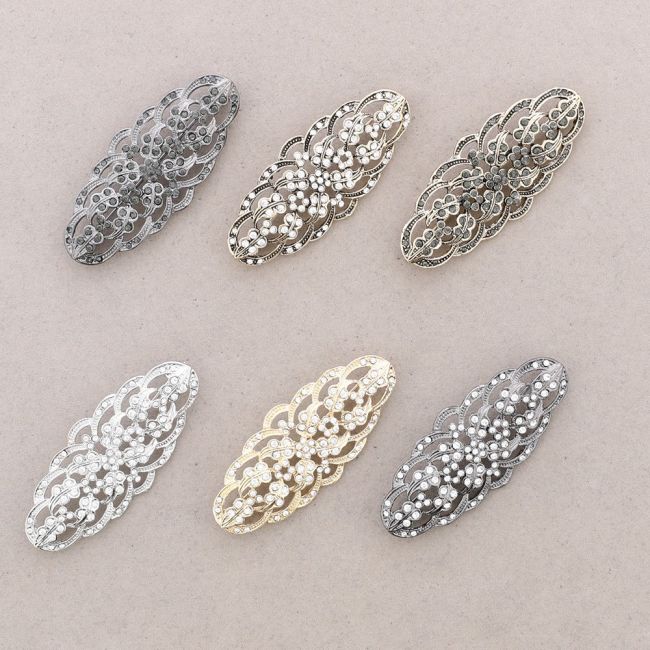 METAL CRYSTAL SADDLE BROOCH