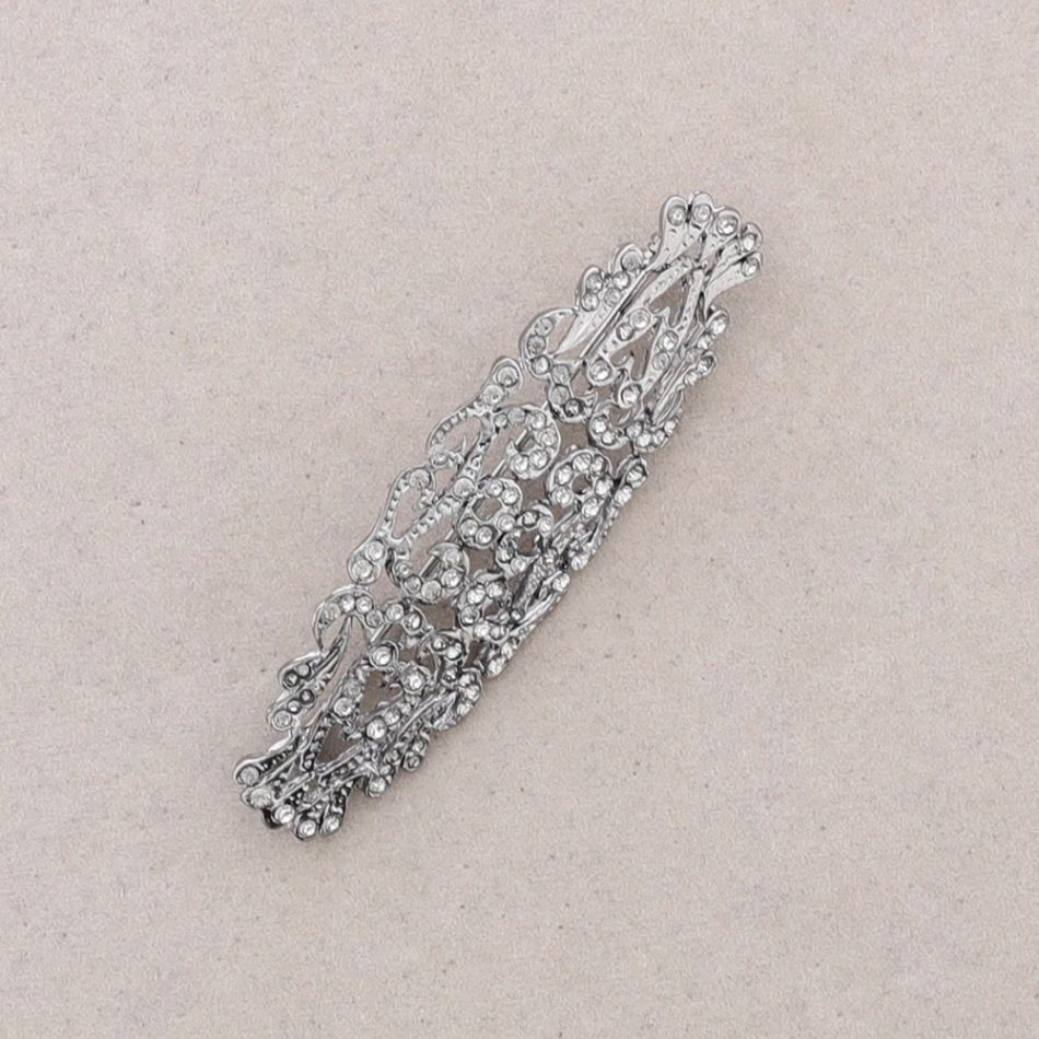 BROCHE MANTILLA METAL CRISTALES