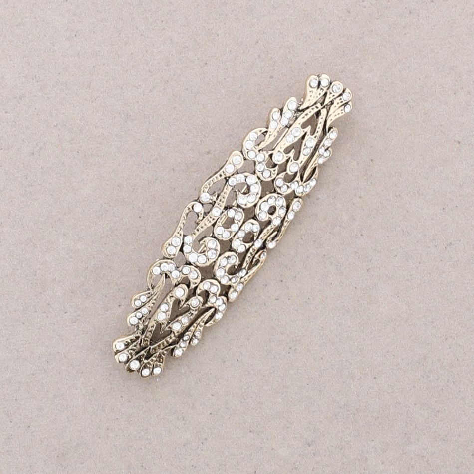 BROCHE MANTILLA METAL CRISTALES