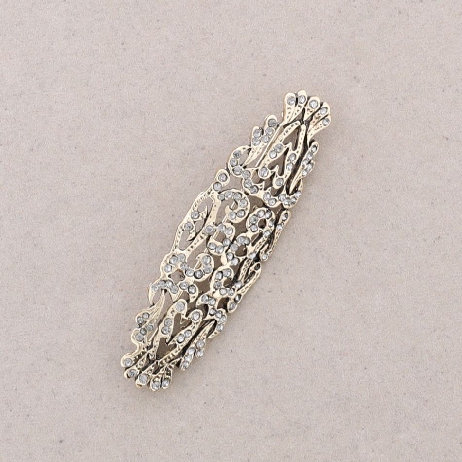BROCHE MANTILLA METAL CRISTALES