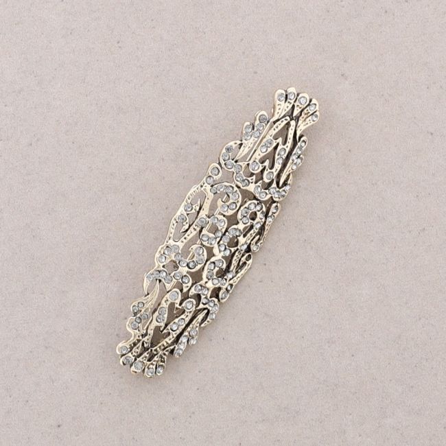 BROCHE MANTILLA METAL CRISTALES
