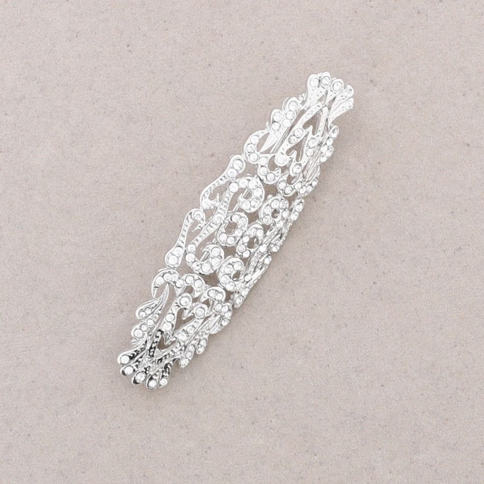 METAL CRYSTAL SADDLE BROOCH