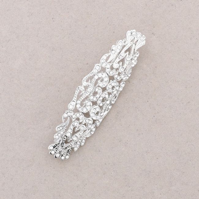METAL CRYSTAL SADDLE BROOCH