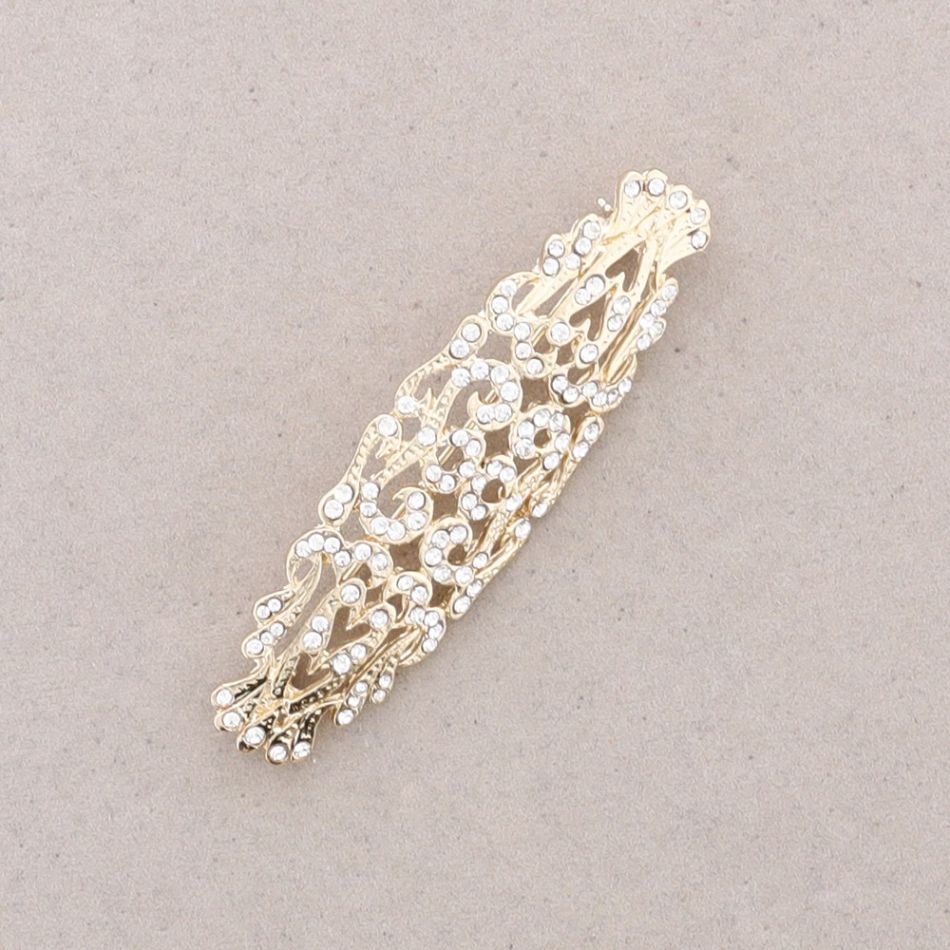METAL CRYSTAL SADDLE BROOCH