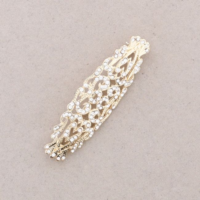 BROCHE MANTILLA METAL CRISTALES